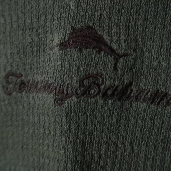 Tommy Bahama Green Heather On the Doubles Half Zip Reversible Sweater (XL) SOFT - Picture 1 of 12